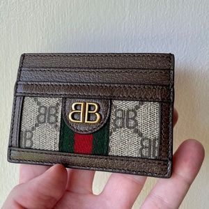 Balenciaga x Gucci Hacker Project card case in coated canvas